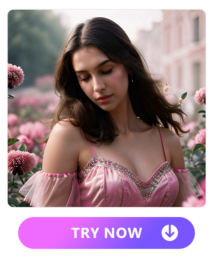 AI woman in romantic style